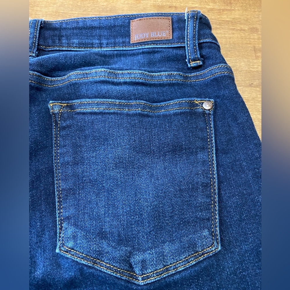 Judy Blue Indigo Denim Back Pocket with Contrast Stitching